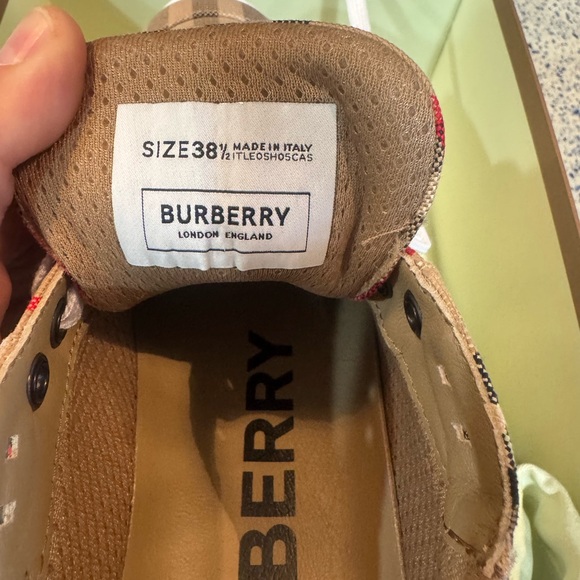 Burberry Beige and White Check Sneakers - Picture 13 of 13